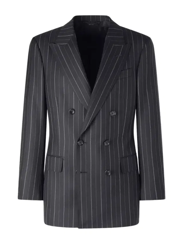 Atticus Slim-Fit Double-Breasted Striped Wool-Twill Suit Jacket - Men