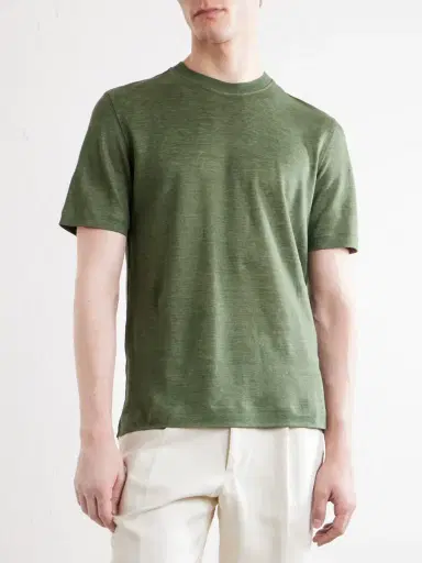 Zegna Oasi Knitted Linen T-Shirt - Men | Thumbnail 3 Zegna Oasi Knitted Linen T-Shirt - Men | Thumbnail 3