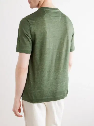 Zegna Oasi Knitted Linen T-Shirt - Men | Thumbnail 4 Zegna Oasi Knitted Linen T-Shirt - Men | Thumbnail 4