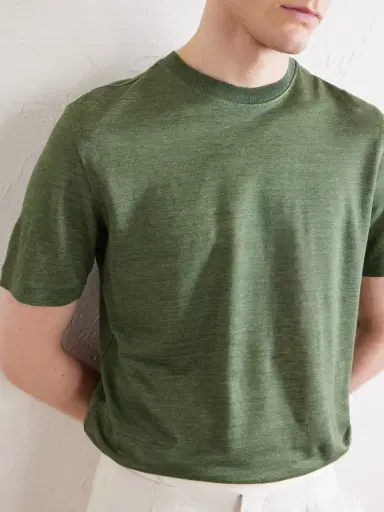 Zegna Oasi Knitted Linen T-Shirt - Men | Thumbnail 5 Zegna Oasi Knitted Linen T-Shirt - Men | Thumbnail 5