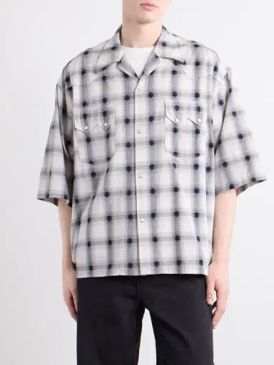 KAPITAL Camp-Collar Checked Cotton Western Shirt - Men | Thumbnail 3