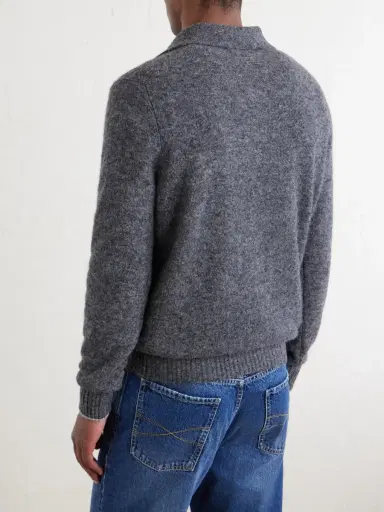 Brunello Cucinelli Alpaca-Blend Polo Sweater - Men | Thumbnail 4 Brunello Cucinelli Alpaca-Blend Polo Sweater - Men | Thumbnail 4
