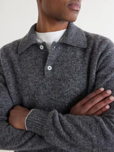 Brunello Cucinelli Alpaca-Blend Polo Sweater - Men | Thumbnail 5 Brunello Cucinelli Alpaca-Blend Polo Sweater - Men | Thumbnail 5