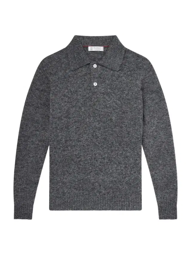 Alpaca-Blend Polo Sweater - Men