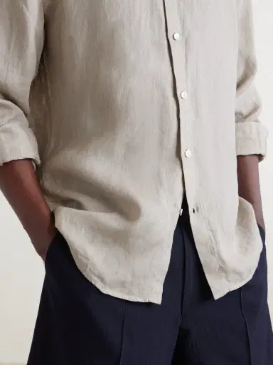 Sunspel Linen Shirt - Men | Thumbnail 5