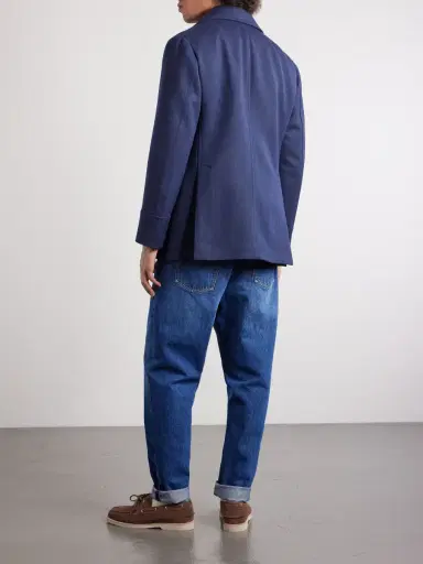 Brunello Cucinelli Double-Breasted Wool and Silk-Blend Coat - Men | Thumbnail 4