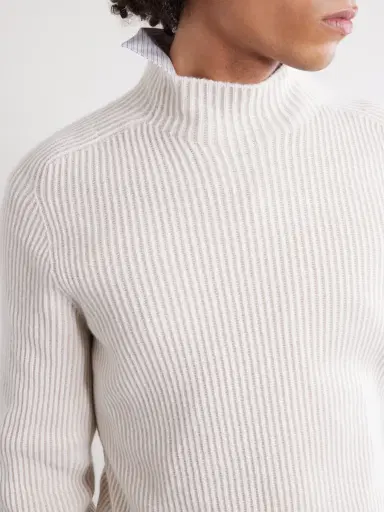 Brunello Cucinelli Ribbed Cashmere Rollneck Sweater - Men | Thumbnail 6