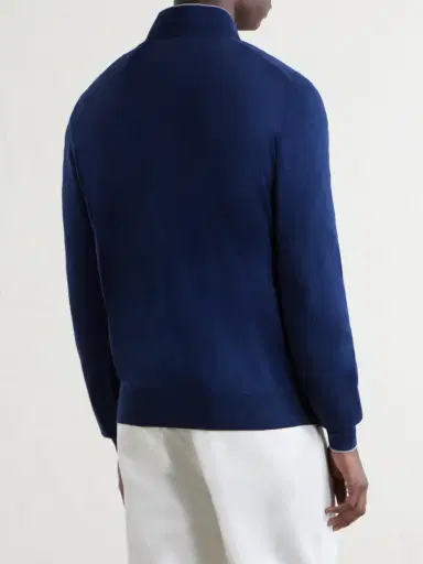 Brunello Cucinelli Cotton and Cashmere-Blend Half-Zip Sweater - Men | Thumbnail 4 Brunello Cucinelli Cotton and Cashmere-Blend Half-Zip Sweater - Men | Thumbnail 4