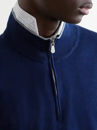 Brunello Cucinelli Cotton and Cashmere-Blend Half-Zip Sweater - Men | Thumbnail 5 Brunello Cucinelli Cotton and Cashmere-Blend Half-Zip Sweater - Men | Thumbnail 5