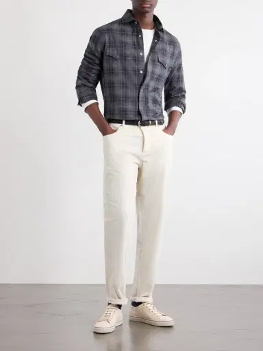 Brunello Cucinelli Checked Cotton-Flannel Shirt - Men | Thumbnail 2