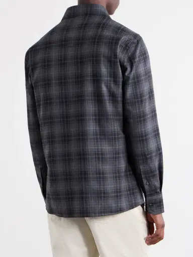 Brunello Cucinelli Checked Cotton-Flannel Shirt - Men | Thumbnail 4