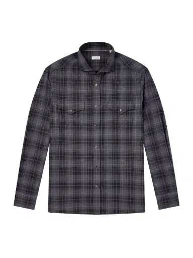 Brunello Cucinelli Checked Cotton-Flannel Shirt - Men | Thumbnail 1