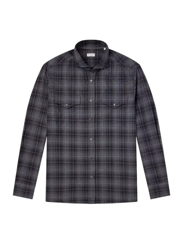 Brunello Cucinelli Checked Cotton-Flannel Shirt - Men