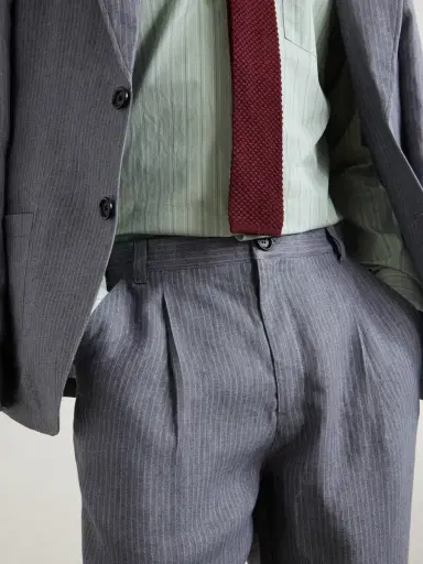 Oliver Spencer Morton Straight-Leg Pleated Striped Linen Suit Trousers - Men | Thumbnail 5 Oliver Spencer Morton Straight-Leg Pleated Striped Linen Suit Trousers - Men | Thumbnail 5
