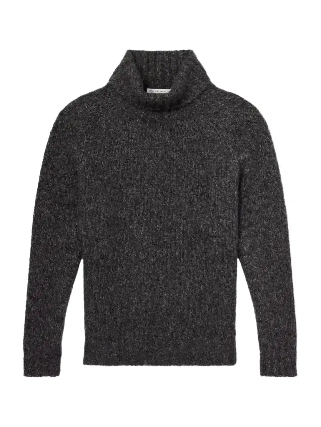 Ribbed Cashmere and Silk-Blend Rollneck Sweater - Men