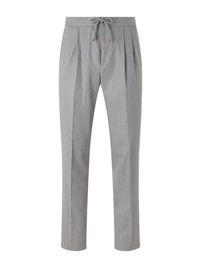 Brunello Cucinelli Tapered Pleated Virgin Wool-Flannel Drawstring Trousers - Men