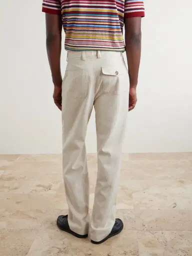 Oliver Spencer Morton Straight-Leg Pleated Cotton and Linen-Blend Trousers - Men | Thumbnail 3 Oliver Spencer Morton Straight-Leg Pleated Cotton and Linen-Blend Trousers - Men | Thumbnail 3