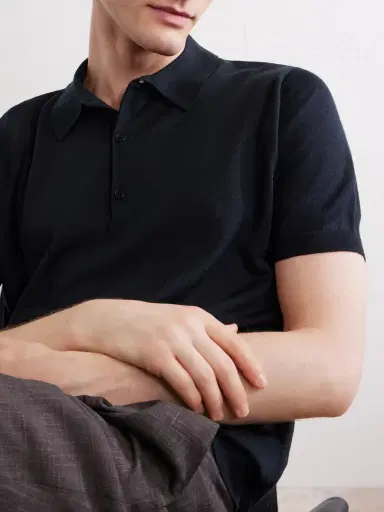 John Smedley Macloud Knitted Merino Wool Polo Shirt - Men | Thumbnail 5