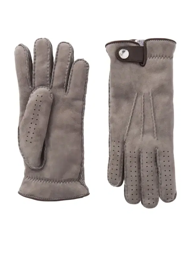 Brunello Cucinelli Leather-Trimmed Suede Gloves - Men