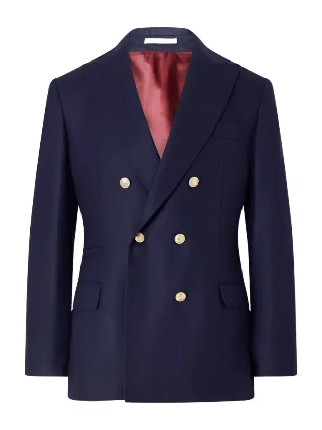 Brunello Cucinelli Double-Breasted Wool Blazer - Men