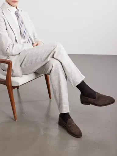 Brunello Cucinelli Flex Suede Penny Loafers - Men | Thumbnail 2