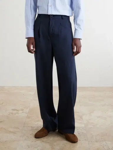 Oliver Spencer Oxford Straight-Leg Striped Linen Drawstring Trousers - Men | Thumbnail 3 Oliver Spencer Oxford Straight-Leg Striped Linen Drawstring Trousers - Men | Thumbnail 3