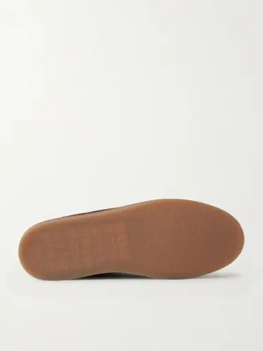 Brunello Cucinelli Coda di Rondine Leather-Trimmed Waxed-Suede Sneakers - Men | Thumbnail 3