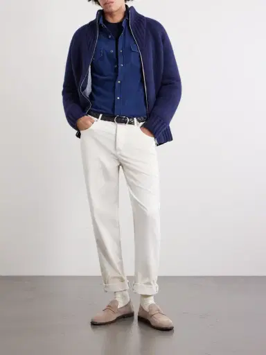 Brunello Cucinelli Cutaway-Collar Cotton-Corduroy Western Shirt - Men | Thumbnail 2 Brunello Cucinelli Cutaway-Collar Cotton-Corduroy Western Shirt - Men | Thumbnail 2