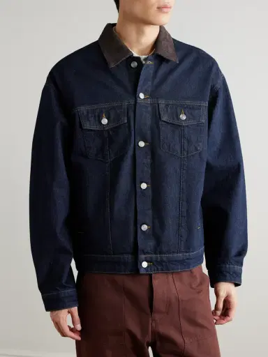 NN07 Roy 1882 Corduroy-Trimmed Organic Denim Jacket - Men | Thumbnail 3 NN07 Roy 1882 Corduroy-Trimmed Organic Denim Jacket - Men | Thumbnail 3