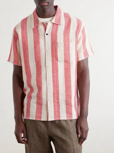 Kardo Camp-Collar Striped Cotton Shirt - Men | Thumbnail 3 Kardo Camp-Collar Striped Cotton Shirt - Men | Thumbnail 3