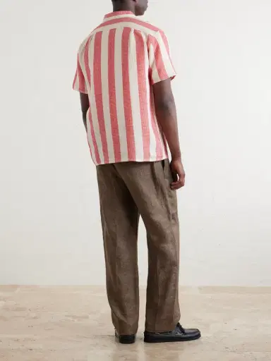 Kardo Camp-Collar Striped Cotton Shirt - Men | Thumbnail 4 Kardo Camp-Collar Striped Cotton Shirt - Men | Thumbnail 4