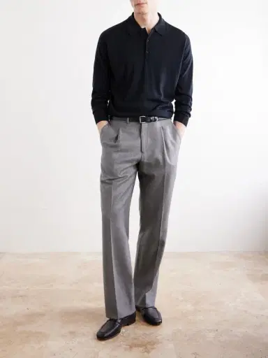 John Smedley Caverhill Knitted Merino Wool Polo Shirt - Men | Thumbnail 2
