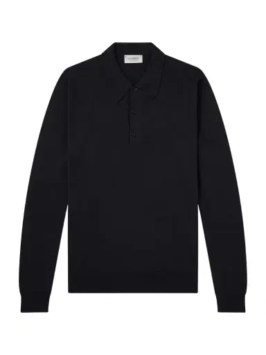 John Smedley Caverhill Knitted Merino Wool Polo Shirt - Men | Thumbnail 1