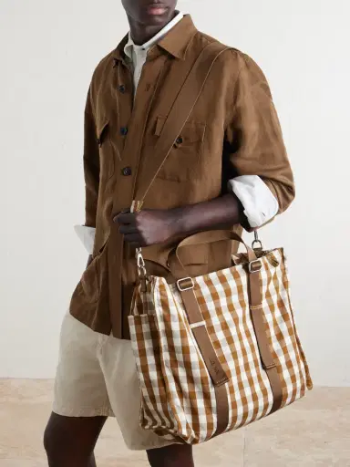 NN07 Checked Organic Cotton Weekend Bag - Men | Thumbnail 3 NN07 Checked Organic Cotton Weekend Bag - Men | Thumbnail 3