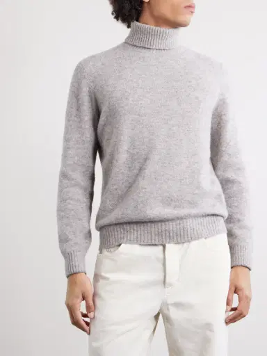 Brunello Cucinelli Alpaca-Blend Rollneck Sweater - Men | Thumbnail 3