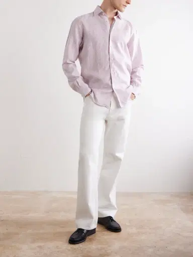 Zegna Striped Linen Shirt - Men | Thumbnail 2