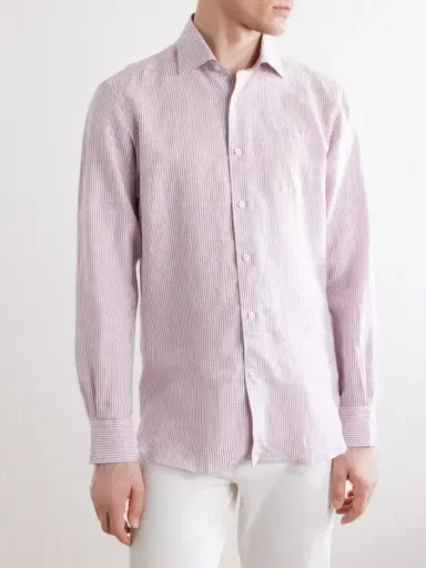 Zegna Striped Linen Shirt - Men | Thumbnail 3