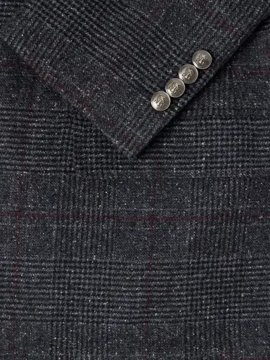 Brunello Cucinelli Checked Silk, Wool and Cashmere-Blend Suit Jacket - Men | Thumbnail 2 Brunello Cucinelli Checked Silk, Wool and Cashmere-Blend Suit Jacket - Men | Thumbnail 2