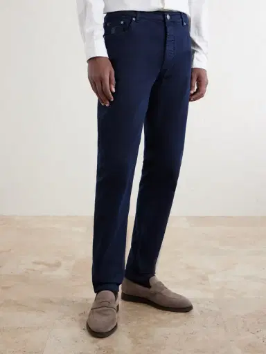 Brunello Cucinelli Slim-Fit Straight-Leg Logo-Embroidered Jeans - Men | Thumbnail 3
