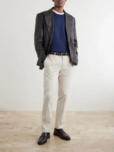 Brunello Cucinelli Cashmere, Silk and Linen-Blend Sweater - Men | Thumbnail 2 Brunello Cucinelli Cashmere, Silk and Linen-Blend Sweater - Men | Thumbnail 2