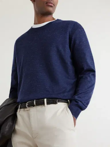 Brunello Cucinelli Cashmere, Silk and Linen-Blend Sweater - Men | Thumbnail 5 Brunello Cucinelli Cashmere, Silk and Linen-Blend Sweater - Men | Thumbnail 5