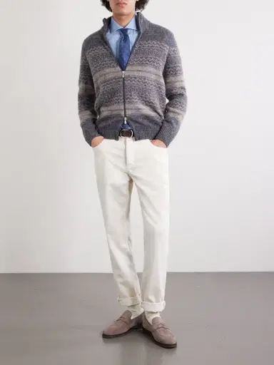 Brunello Cucinelli Alpaca-Blend Zip-Up Sweater - Men | Thumbnail 2