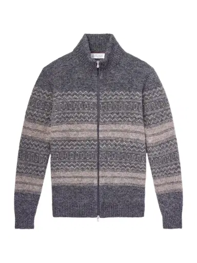 Brunello Cucinelli Alpaca-Blend Zip-Up Sweater - Men | Thumbnail 1