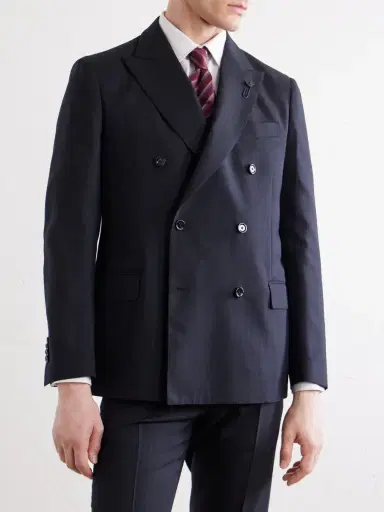 Lardini Double-Breasted Pintriped Wool Suit Jacket - Men | Thumbnail 3 Lardini Double-Breasted Pintriped Wool Suit Jacket - Men | Thumbnail 3
