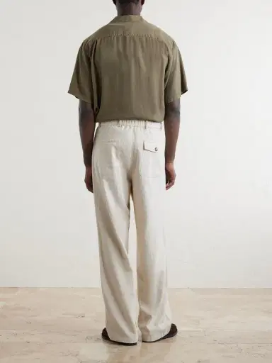 Oliver Spencer Cotton and Linen-Blend Drawstring Trousers - Men | Thumbnail 4