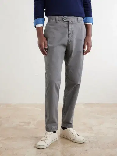 Brunello Cucinelli Slim-Fit Tapered Cotton-Twill Cargo Trousers - Men | Thumbnail 3