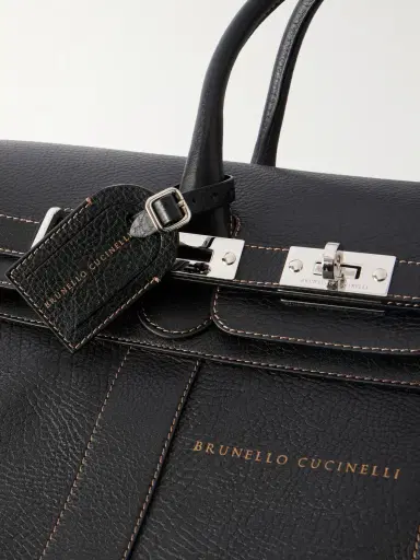 Brunello Cucinelli Panelled Full-Grain Leather Weekend Bag - Men | Thumbnail 5 Brunello Cucinelli Panelled Full-Grain Leather Weekend Bag - Men | Thumbnail 5