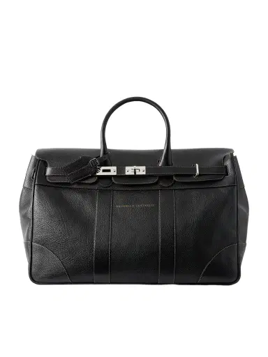 Brunello Cucinelli Panelled Full-Grain Leather Weekend Bag - Men | Thumbnail 1 Brunello Cucinelli Panelled Full-Grain Leather Weekend Bag - Men | Thumbnail 1