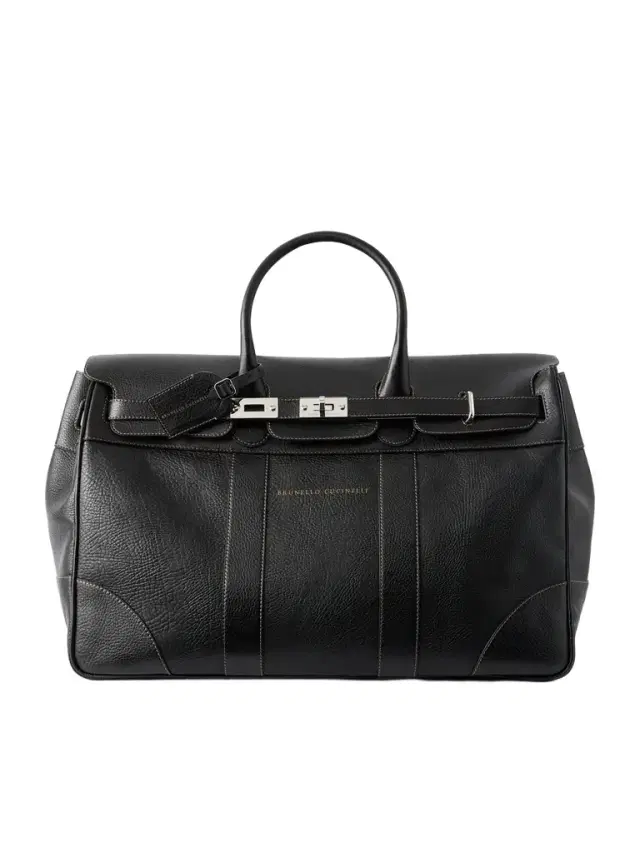 Brunello Cucinelli Panelled Full-Grain Leather Weekend Bag - Men