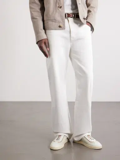 Brunello Cucinelli Coda di Rondine Leather-Trimmed Waxed-Suede Sneakers - Men | Thumbnail 2